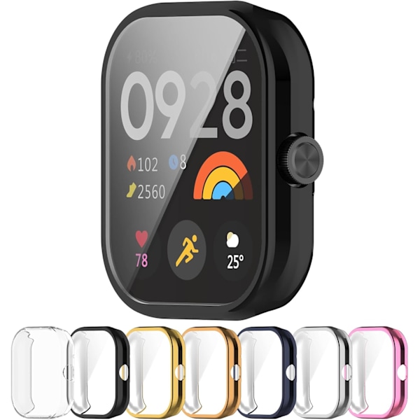 Kompatibel med Redmi Watch 4 Beskyttelsesetui, Smartwatch TPU Beskyttelsesetui Skal Blødt og Holdbart Urtilbehør (Sort)