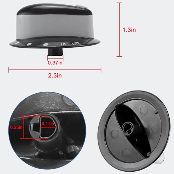 2-pack gasspis brännarknopp svart