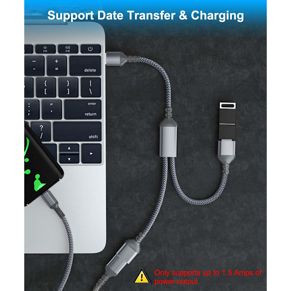 USB-splitter Y-kabel 3,3 fot. 1 hann til 2 hunn USB-forlengelse