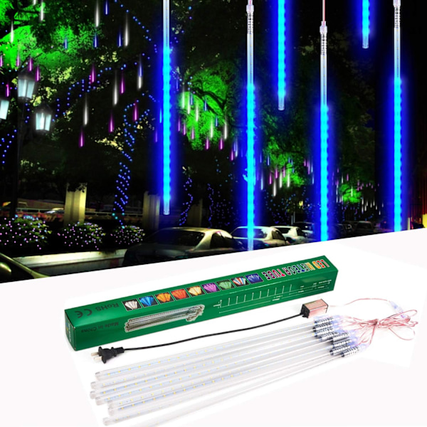 Meteorskur Ljus, 50cm 8 Rör LED Fallande Regn Drop Istapp Snöre Ljus för Julgran Halloween Dekoration Semesterfest Bröllop (50cm,