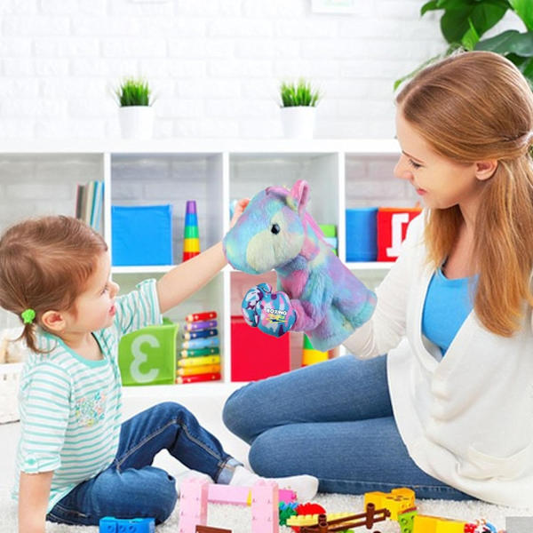 Hånddukker til småbørn 1-3 - Komfortable hånddukker til dyr - Multifunktionelle interaktive hånddukker til voksne, børn, familie, venner Hest Refer