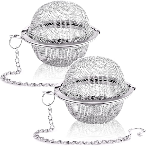 2 st rostfria teinfuser i mesh, 2,1 tum tekula tesil