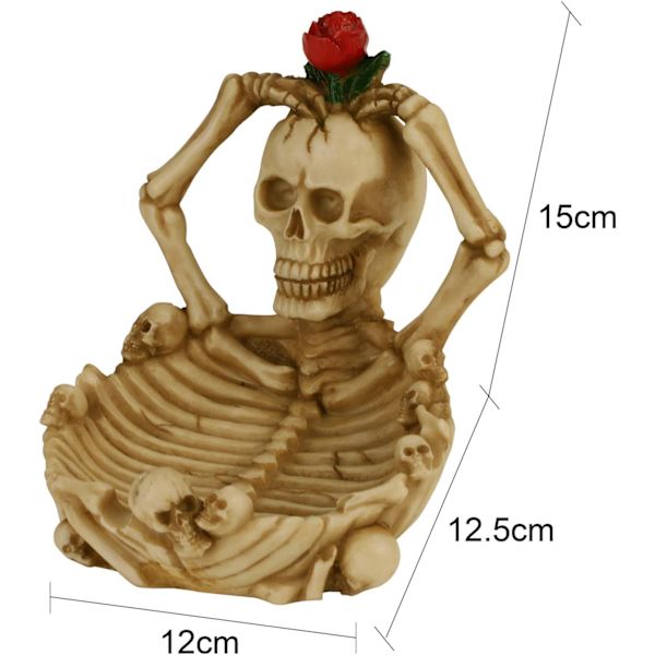 X-D Skjelettfigur Skrivebords Sigarettasker Askebeger for Hjemmekontorinnredning Hvit 5'' x 5.5'' x 4.3'' tommer Hvit 5'' x 5.5'' x 4.3'' tommer