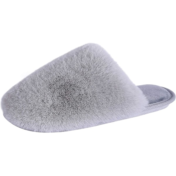 Pälsmjuka tofflor. Huspälstofflor för kvinnor Slip on Memory Foam Fluffy