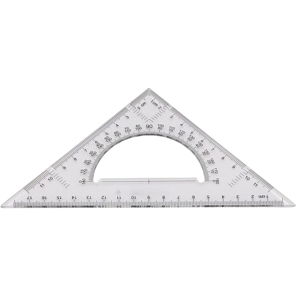 Transparent Triangel Plast Linjal Skala Set - 30/60 Grader & 45/90 Grader Vinkel (2 STK)