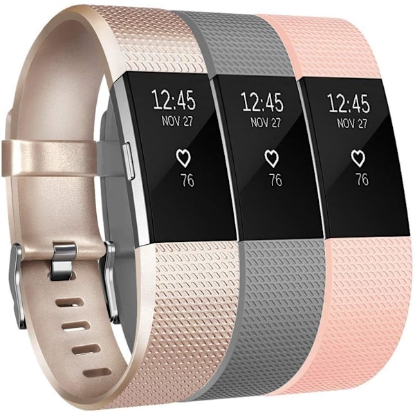 Bløde og komfortable erstatningsremme til Fitbit Charge 2 (3-pak)