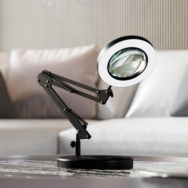 8X forstørrelsesglas med lys - LED forstørrelsesglas skrivebordslampe