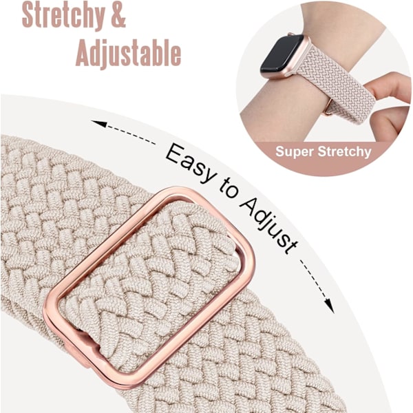 Flettet elastisk justerbar klokke for Apple Watch -band