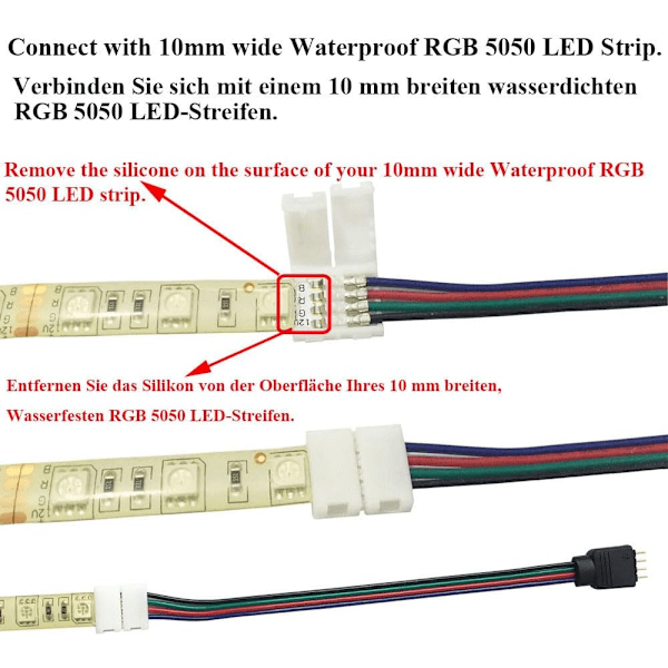 RGB 5050 LED-stripekontakt - 4-pin