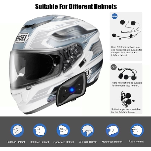Typ-C motorsykkel Bluetooth-headsetmikrofon, 2 i 1