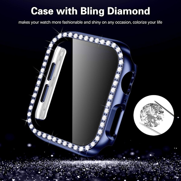 Hårdt etui til Apple Watch 40 mm, Bling Diamonds med skærmbeskyttelse