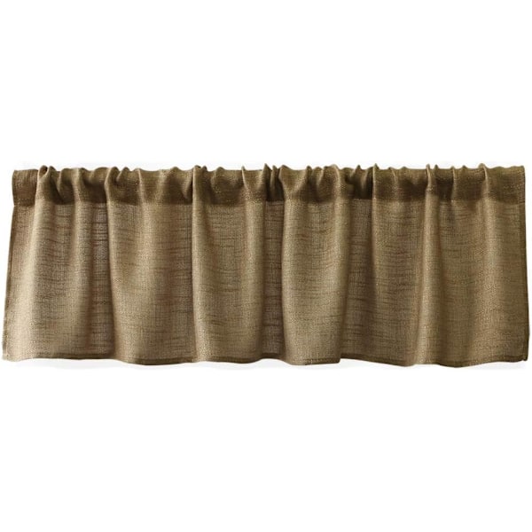 Natural Tan Burlap Valance for Rustic Home D茅cor (56 by 14 Inches)