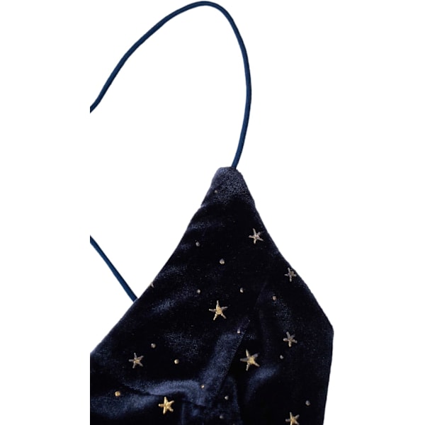 Kvinde Fløjl Galaxy Print Krydsryg Spaghetti Stropper Crop Cami Top