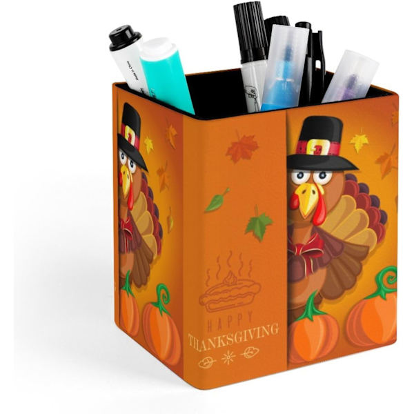 Blyantholder til skrivebord, nksgiving Crtoon Tyrkiet n Holder Storge Desktop n Orgnizer Desk ncil Orgnizer Mkeup Brush Holder til kontor Thanksgiving