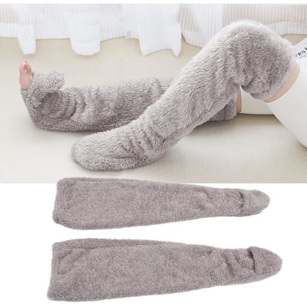 Over Knee Fuzzy Socks - Plush Lange Benvarmere