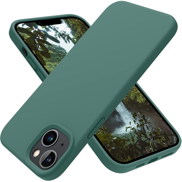 Suunniteltu iPhone 14 Plus -kotelolle, Silikoninen iskunkestävä ohut puhelinkotelo iPhone 14 Plus 6.7 ih:lle (Männynvihreä) Männynvihreä