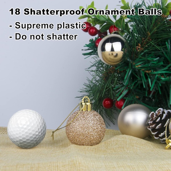 Champagne Gold 1,6\" Små Julekuler Julepynt Ornamenter