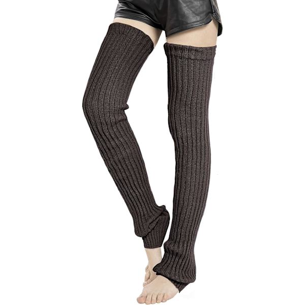 Kvinners Vinter Tykke Strikkede Ekstra Lange Lårhøye Leg Warmers