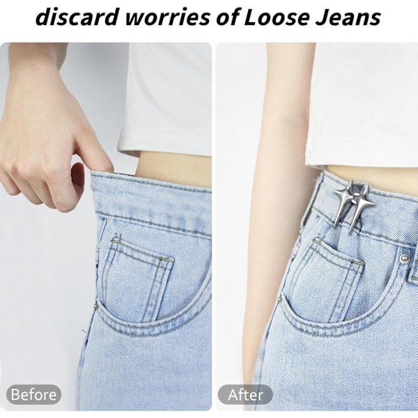 Firkant stjerne jeans knapper pins - Denim mode tilbehør