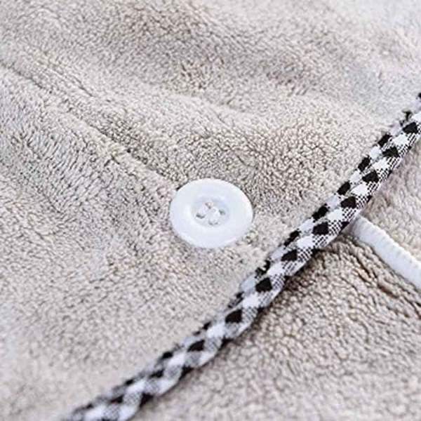 Snabbtorkande hårhandduk för långt lockigt hår - Coral Fleece Absorbent Wrap (Ljusgrå)