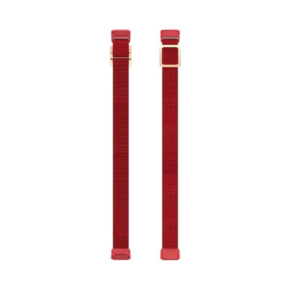 For Fitbit Luxe Justerbar Elastisk Nylon Urrem OVR Red
