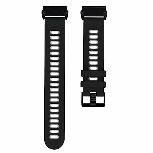 Til Garmin Fenix 7 To-farvet silikone quick release urrem LKS Black Grey