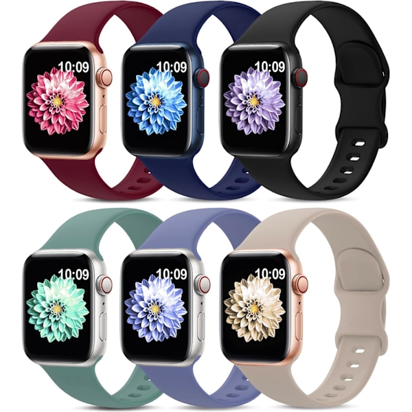 6-pakning sportsrem som er kompatible med Apple Watch Band 38 mm