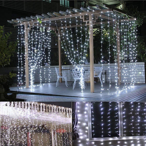 Julelys, Fe-lys Udendørs 66Ft 200 LED med Hukommelsesfunktioner Controller, Stik i Påske Dekorationslys til Soveværelse Fest Bryllup Have