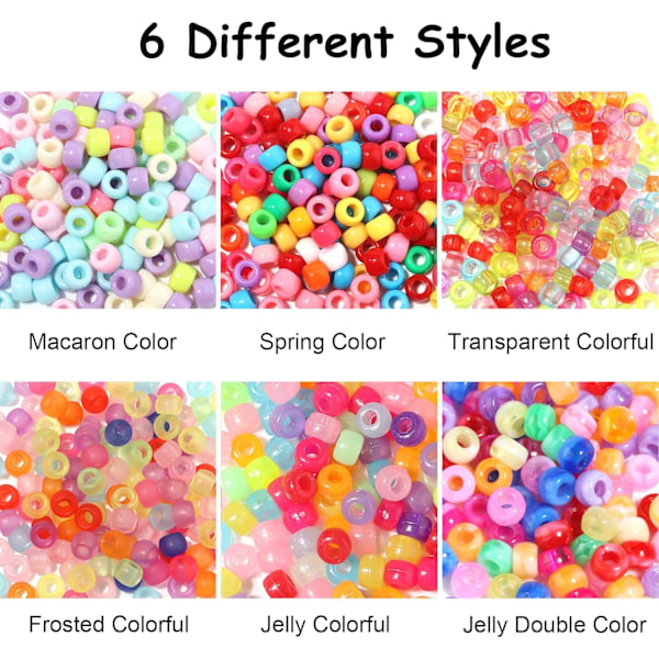 Pony Beads Set - 600PCS for Bracelet Making and Crafts