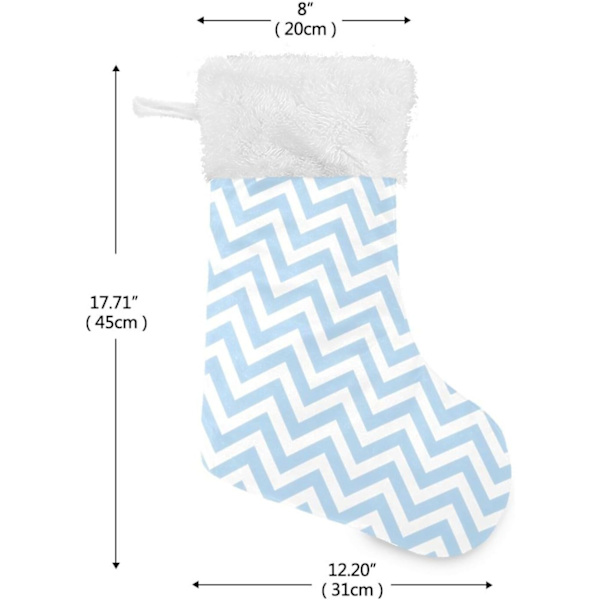 Julstrumpa, Personliga Julstrumpor 2-pack Blå Randig Vit 45,7 cm Julstrumpor Hängande Ornament Eldstad för Träddekoration