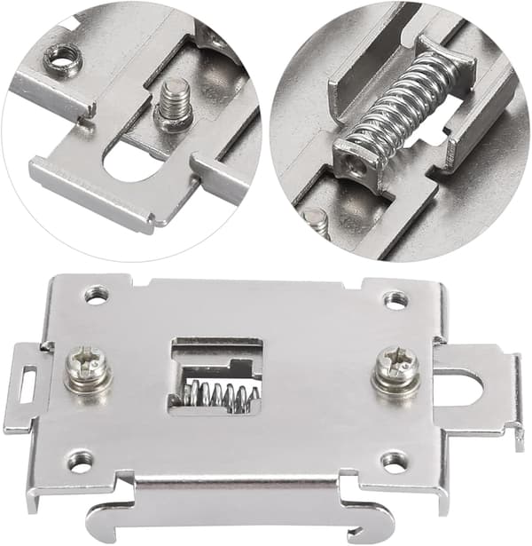 1 STK Rustfritt stål DIN-skinnefeste, for 35 mm solid state-relé SSR-brakettholder med 2 fester