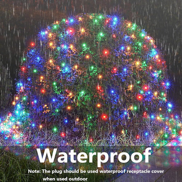 12ft x 5ft 360 LED Julgransnätljus, 8 lägen Busk Nätljus Anslutningsbara, Timer, Vattentäta för Julgranar, Buskar, Trädgård, Utomhus