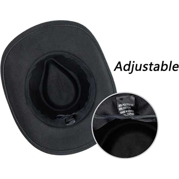 Western Cowboy Hat til mænd og kvinder Klassisk Roll Up Fedora Hat med spænde bælte