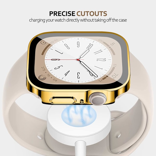 för Apple Watch case 41 mm, hårt case med skärm i härdat glas