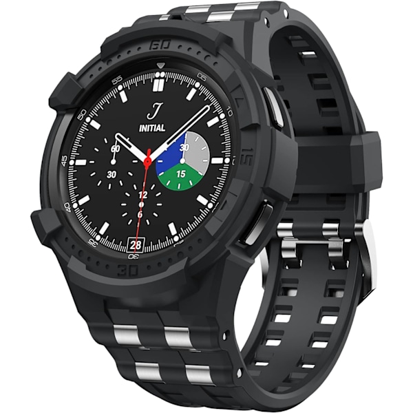 Case Compatible with Galaxy Watch 4 Classic 46mm (2021), Not for Galaxy Watch 46mm in 2018 Version Black 46mm Black 46mm