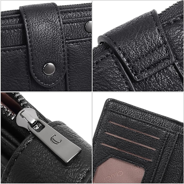 Liten plånbok för kvinnor Läder Bifold Multi Mini-korthållare
