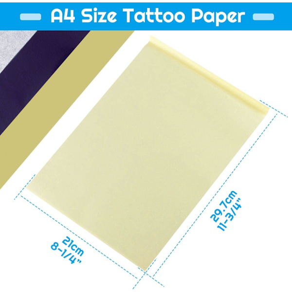 Tatueringsöverföringspapper - 20 ark stencilpapper i A4-format