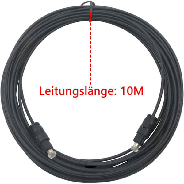 10M Sort Digital Fiberoptisk Lyd SPDIF TosLink Kabel