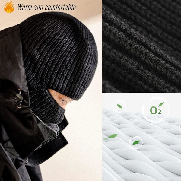 Pustemateriale strikket balaclava for utendørs sport (én størrelse)