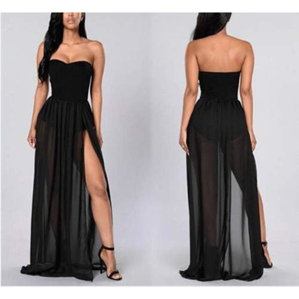 Kvinners Tyll Tutu Lange Skjørt Bryllupsfest Cocktail Prom Mesh Maxi Kjole