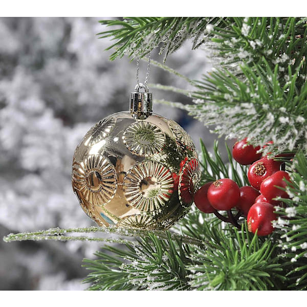 130-pack julgranskulor, krossäkra julgranskulor i guld