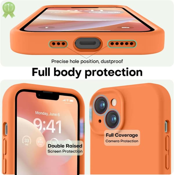 Premium silikone iPhone 14 cover med mikrofiberfor, stødsikkert -