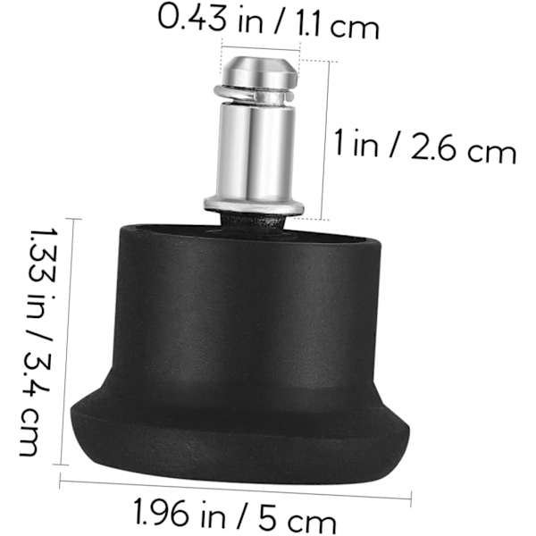10 stk Stolfeste fotpute korte profilglider Caster Stolhjul Stopper Skrivebordsstol Glider Nivelleringsglider Tepper for Kontorstol Fast Stopper Svart