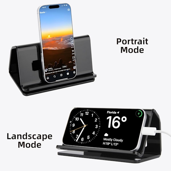 Laddningsställ Kompatibelt med MagSafe-laddare - Akryl Magsafe-docka för iPhone 14, 14 Pro, 15, 15 Pro, 16, 16 Pro, Svart Laddarhållare, Designad för