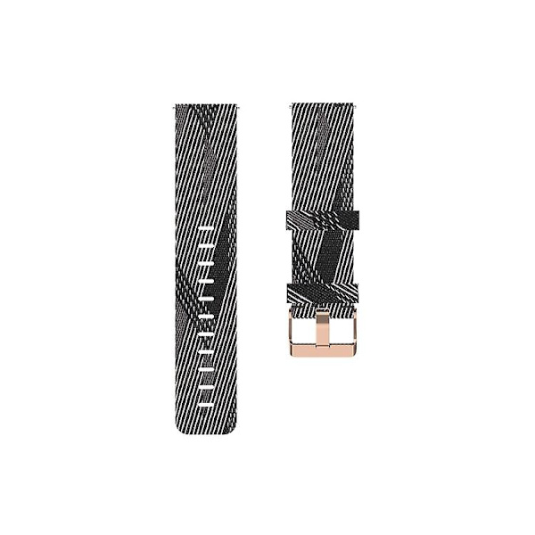 For Fitbit Versa Canvas Watch Band BYE Black White Stripes