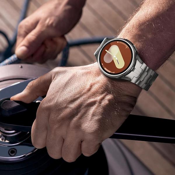 Kompatibel med   Galaxy Watch 7 6 5 4 FE 40mm 44mm Rem til mænd, rustfrit stål med foldelås uden mellemrum Galaxy Watch 6 Classic/5 Pro/4