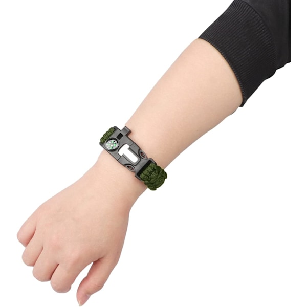 Multifunksjonelt Paracord Survival Armbånd - Verktøy for villmarkseventyr