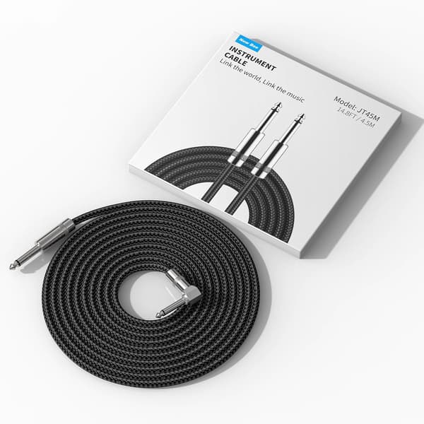 Gitarrkabel 5m Elektrisk Instrumentkabel Basförstärkarsladd Rak till Rak för Elgitarr, Basgitarr, Elektrisk Mandolin, Pro Audio,
