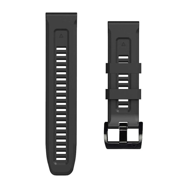 För Garmin Fenix 5x Puls 26mm Silikon Sport Ren Färg Klockarmband VZZ Black