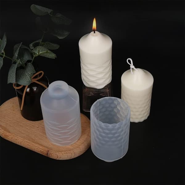 2 stk. søjlelysforme til lysfremstilling, cylinder silikone lysforme til harpiksstøbning epoxyform, DIY silikoneform silikoneharpiksform til fremstilling